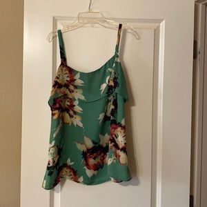 Cabi Green Floral Tank Size Medium